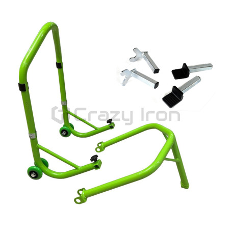 CRAZY IRON Universal Front / rear paddock stand PRO GREEN (фото 2, фотография 2)