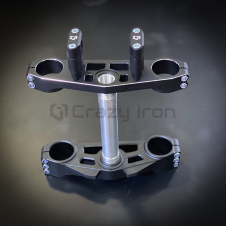 CRAZY IRON STUNT triple tree clamps set for KAWASAKI ZX-6R 636 `13-`21, black anode (фото 3, фотография 3)