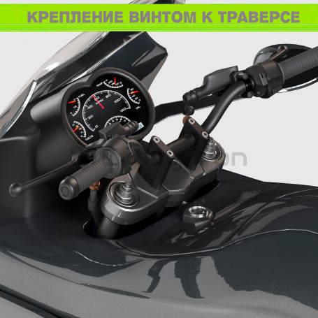CRAZY IRON Handlebar risers STUNT 28mm, bar back, height 50mm, black anode (фото 5, фотография 5)