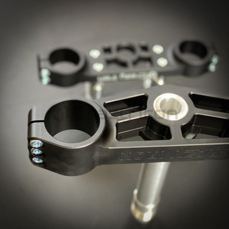 CRAZY IRON STUNT triple tree clamps set for KAWASAKI ZX-6R 636 `13-`21, black anode (фото 2, фотография 2)