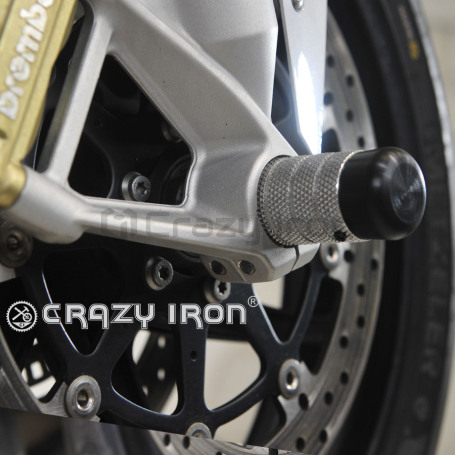 CRAZY IRON Front axle pegs BMW S1000RR (K46, K67) `12-`20, HP4 (K42) `11-`14 (фото 2, фотография 2)