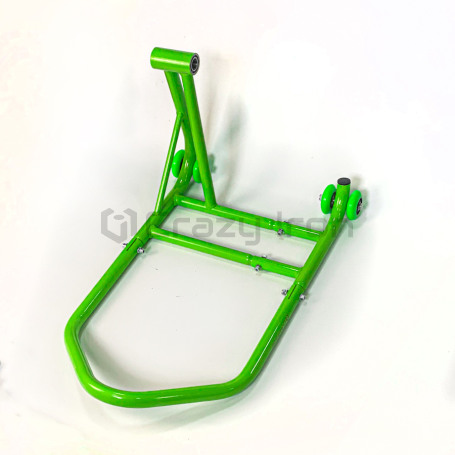 CRAZY IRON Swing arm (single sided) rear paddock stand PRO GREEN, left (фото 1, фотография 1)