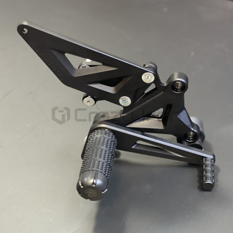 CRAZY IRON Rearset STUNT KAWASAKI ZX-6R, ZX-6RR `05-`06, black anode (фото 6, фотография 6)