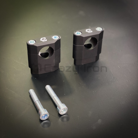 CRAZY IRON Handlebar risers STUNT 28mm, bar back, height 50mm, black anode (фото 6, фотография 6)