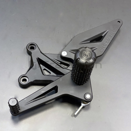 CRAZY IRON Rearset STUNT KAWASAKI ZX-6R, ZX-6RR `05-`06, black anode (фото 2, фотография 2)