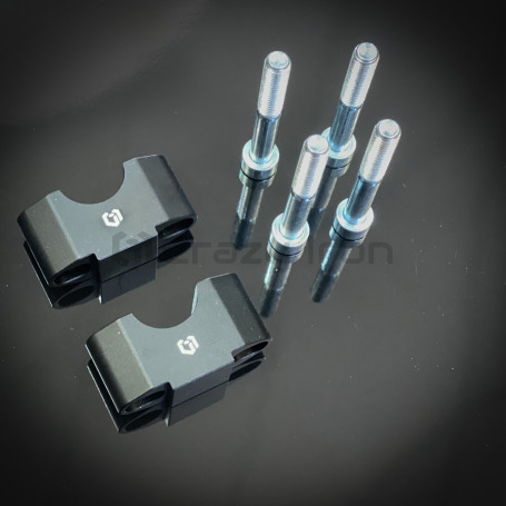 CRAZY IRON Handlebar risers without clamps 22mm, height 25mm, black anode (фото 1, фотография 1)
