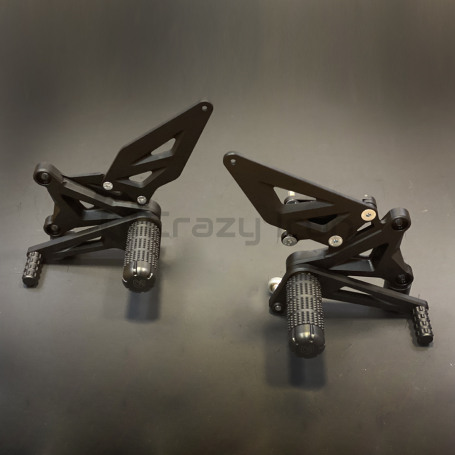 CRAZY IRON Rearset STUNT KAWASAKI ZX-6R, ZX-6RR `05-`06, black anode (фото 1, фотография 1)