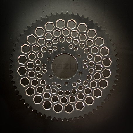 CRAZY IRON Design Stunt Rear Sprocket YAMAHA YZF-R6 `03-`20, MT-07 520х64 BLACK (фото 1, фотография 1)