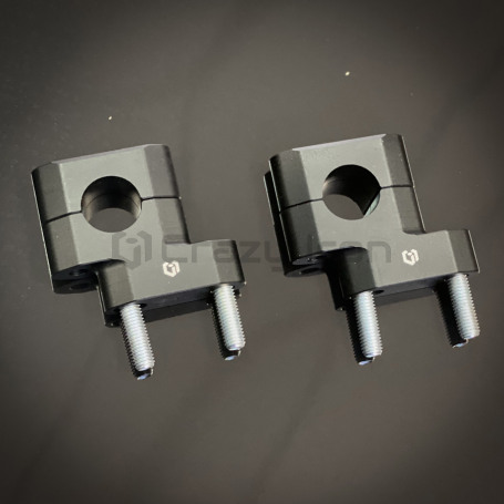 CRAZY IRON Handlebar risers 22mm, bar back, height 38mm, black anode (фото 2, фотография 2)