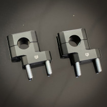 CRAZY IRON Handlebar risers 22mm, bar back, height 38mm, black anode