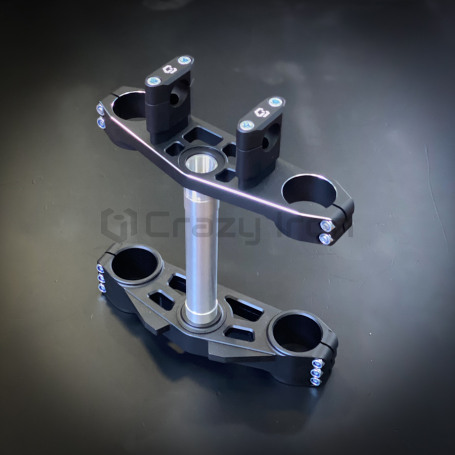 CRAZY IRON STUNT triple tree clamps set for KAWASAKI ZX-6R 636 `13-`21, black anode (фото 4, фотография 4)