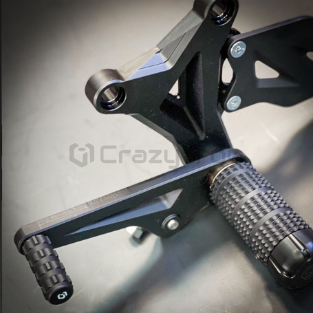 CRAZY IRON Rearset STUNT Kawasaki ZX-6R; Kawasaki ZX-6R 636 `09-`18, black anode (фото 5, фотография 5)