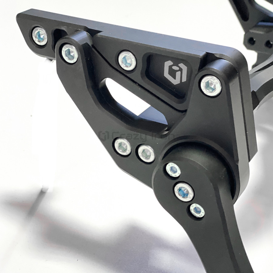 CRAZY IRON CNC Adjustable Subcage KAWASAKI Z900, black anode