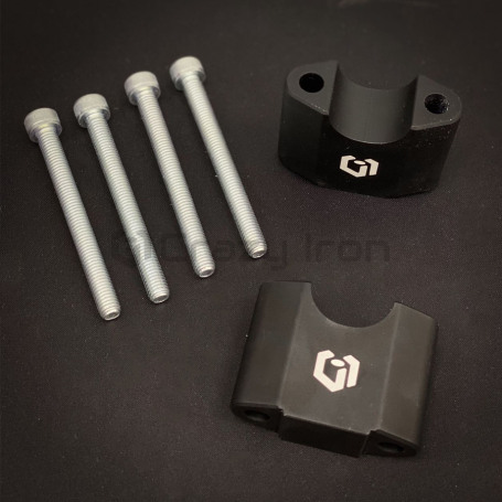 CRAZY IRON Handlebar risers without clamps 28mm, height 47mm, black anode (фото 1, фотография 1)