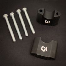 CRAZY IRON Handlebar risers without clamps 28mm, height 47mm, black anode