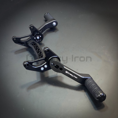 CRAZY IRON CNC Adjustable Subcage KAWASAKI ZX-6R `09-`21, black anode (фото 1, фотография 1)