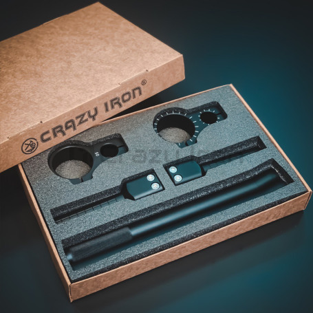 CRAZY IRON 3D-adjustable clip-ons 7/8" for motorcycle, 43, black anode (фото 6, фотография 6)