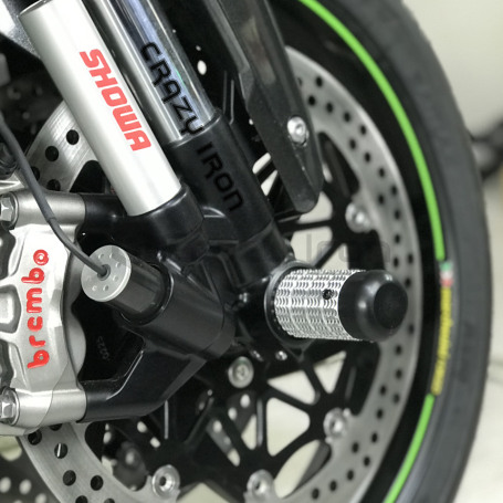 CRAZY IRON Front axle pegs KAWASAKI ZX-10R `16-, Ninja H2, Ninja H2R `15- (фото 1, фотография 1)