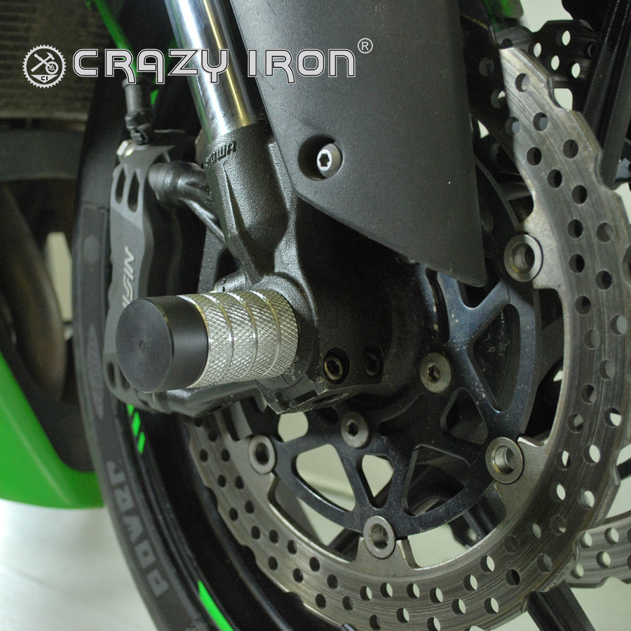 CRAZY IRON Front axle pegs KAWASAKI ZX-6R `07-`08 - Motorcycle 