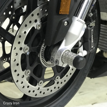 CRAZY IRON Front axle pegs BMW S1000RR (K46, K67) `12-`20, HP4 (K42) `11-`14 (фото 4, фотография 4)