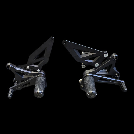 CRAZY IRON Rearset STUNT KAWASAKI ZX-6R, ZX-6RR `05-`06, black anode (фото 8, фотография 8)