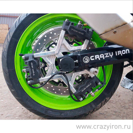 CRAZY IRON Bracket for brake calipers for KAWASAKI ZX-6R `03-`04 for brake rotor 300mm (фото 5, фотография 5)