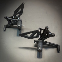 CRAZY IRON Rearset STUNT Kawasaki ZX-6R, ZX-6RR `03-`04, black anode