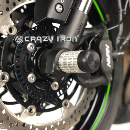 CRAZY IRON Front axle pegs KAWASAKI ZX-6R `09-`20 (фото 1, фотография 1)