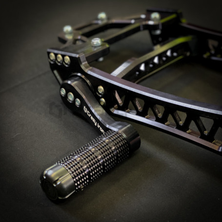 CRAZY IRON Adjustable aluminum Roundbar HONDA GROM MSX125 `13-`20, black anode (фото 2, фотография 2)