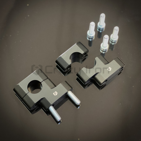 CRAZY IRON Handlebar risers 22mm, bar back, height 38mm, black anode (фото 1, фотография 1)