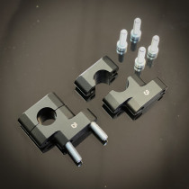 CRAZY IRON Handlebar risers 22mm, bar back, height 38mm, black anode