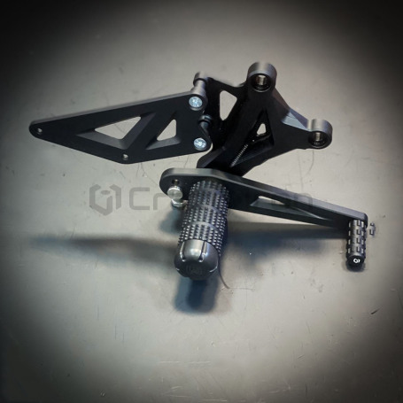 CRAZY IRON Rearset STUNT Kawasaki ZX-6R, ZX-6RR `03-`04, black anode (фото 5, фотография 5)